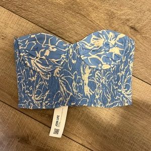 Zara Blue & White Floral Tube Top